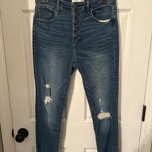 Abercrombie & Fitch Women's Ripped Blue Skinny Jeans